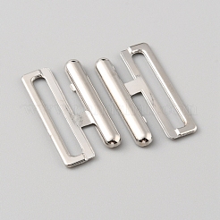合金ビキニクリップ  ブラの留め具交換パーツ  ランジェリーフロントクロージャー  プラチナ  17.5x18.5x3.4mm  内径：15x2.3mm&nbsp;FIND-WH0418-06A-P