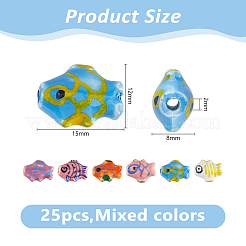 25Pcs Handmade Fish Porcelain Beads&nbsp;PORC-DC0001-18