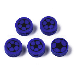 手作り樹脂粘土ビーズ  ジュエリー工芸用品のDIY用  フラットラウンド  ミックスカラー  9.5x4.5mm  穴：1.8mm&nbsp;CLAY-N008-038