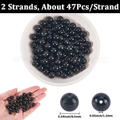 2 Strands Natural Obsidian Round Beads Strands&nbsp;G-PA0002-69