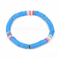 Handmade Polymer Clay Heishi Beads Stretch Bracelets&nbsp;BJEW-JB05304