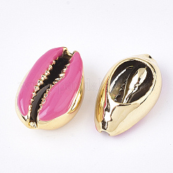 Electroplated Cowrie Shell Beads&nbsp;X-SSHEL-T008-11G-05