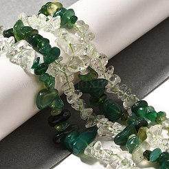 Natural Quartz Crystal/Rock Crystal & Chrysoprase Beads Strands&nbsp;G-L610-B22-01