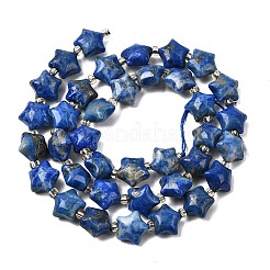 天然石ラピスラズリビーズ連売り  スター  シードビーズで  10x10x6mm  穴：1mm  約36~37個/連  14.76~14.96''（37.5~38センチメートル）&nbsp;G-Z080-A26-10mm
