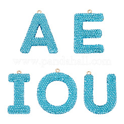 5Pcs 5 Styles Handmade Polymer Clay Rhinestone Big Pendants&nbsp;FIND-BT0001-39E