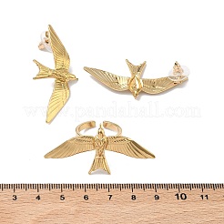 ピースダブ 304ステンレススチール スタッドピアス＆カフリングセット  ゴールドカラー  47.5x23mm&nbsp;SJEW-C008-03G