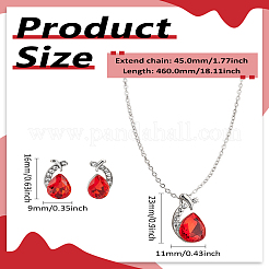 合金ラインストーンペンダントネックレス＆スタッドピアスセット  ティアドロップ  ライトシャム  16x9mm&nbsp;SJEW-LP0001-46B