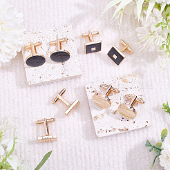 4 Pairs 4 Styles Alloy Cufflinks&nbsp;DIY-AR0005-38