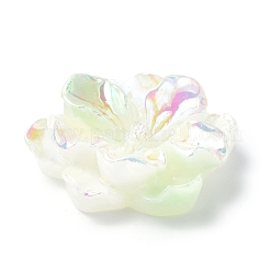 蓄光樹脂カボション  ABカラー  暗闇で光る花  淡緑色  23.5x8mm&nbsp;LS-RESI-E033-02D