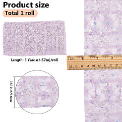 5Yards Polyester Flower Lace Ribbons with Paillettes&nbsp;OCOR-GF0005-24B