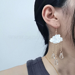 Cloud with Raindrop Tassel Alloy Acrylic Dangle Earrings&nbsp;FS-WG752DC-01