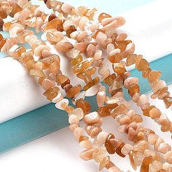 天然石ピンクアベンチュリンビーズ連売り  チップ  4~12x3~5x1~4mm  穴：0.5mm  16.06''（40.8センチメートル）&nbsp;G-E607-A13