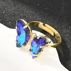 Brass Micro Pave Cubic Zirconia Finger Rings&nbsp;GL-CBA65A8-01G-14