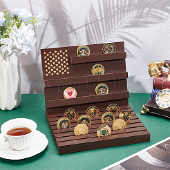 2Pcs 2 Styles Wood Commemorative Coin Storage Slotted Display Stands&nbsp;AJEW-WH0796-59