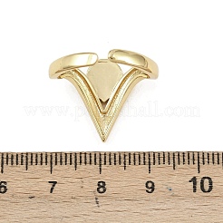 女性用真鍮オープンカフリング  合成シェル付き  18KGP本金メッキ  コーン  17.5mm  usサイズ8 1/2(18.5mm)&nbsp;RJEW-K308-04B-G