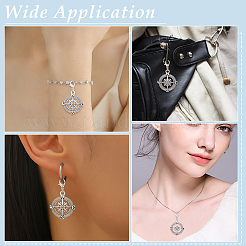 40Pcs Compass Alloy Pendant Decorations&nbsp;HJEW-ME00084
