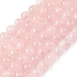 天然マダガスカル ローズクォーツビーズ連売り  ラウンド  ピンク  10~10.5mm  穴：1mm  約36~37個/連  14.37~14.57''（36.5~37センチメートル）&nbsp;G-B167-A02-10mm