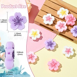 10個5色シリコンビーズ  花  ミックスカラー  28x28.5x9.5mm  穴：2mm  2個/カラー&nbsp;SIL-CJ0003-17