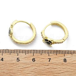 真鍮製マイクロパヴェキュービックジルコニアフープピアス  エナメル  ラックめっき  長持ちメッキ  カドミウムフリー＆鉛フリー  18KGP本金メッキ  カメ  ミックスカラー  18.5x16.5x7.5mm&nbsp;EJEW-C136-01A