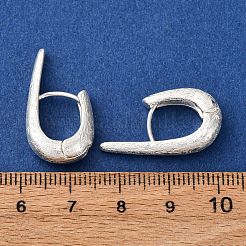 真鍮製のU字型フープピアス  ニッケルフリー  銀  25x14x6mm&nbsp;EJEW-A143-01A-S
