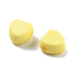 不透明なアクリルビーズ  死にかけている  ハート  きいろ  7x7x4mm  穴：1.6mm  約3200個/500g&nbsp;MACR-C034-01E