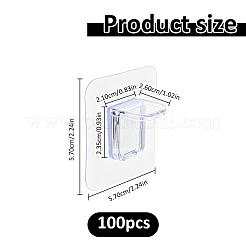 粘着プラスチック棚受けクリップ  透明なドリル不要のブラケット  透明  57x57x7.5mm&nbsp;AJEW-WH0752-794