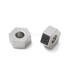 201ステンレスビーズ  六角  ステンレス鋼色  4x4.5x2mm  穴：1.6mm&nbsp;SA-CBA5270-09P