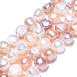 天然養殖淡水パールビーズ連売り  研磨両側  ナゲット  貝殻色  6~7x7~9x4~5mm  穴：1mm  約44個/連  13.38~13.77インチ（34~35cm）&nbsp;PEAR-T003-10