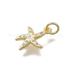 Brass Micro Pave Clear Cubic Zirconia Charms&nbsp;KK-D431-053C-G