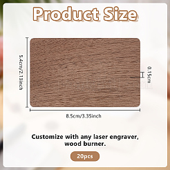 20Pcs Unfinished Wood Card Sheet&nbsp;WOOD-OC0004-48C