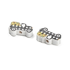 プリントウッドビーズ  車  11.5x19.5x5.5mm  穴：2.5mm&nbsp;WOOD-D289-02I