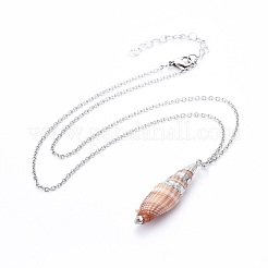 Sea Shell Pendants Necklaces&nbsp;NJEW-JN02366-M