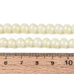 ベーキングペイント、ガラスパールビーズ、連売り  パールカラーのスタイル  ラウンド  淡黄色  6~6.5mm  穴：1~1.2mm  約140~145個/連  30.31~31.50インチ（77~80cm）&nbsp;LS-DGLA-ZX001-05B-04