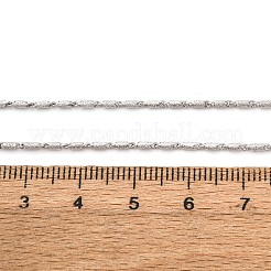 真鍮のコラムリンクチェーンネックレス  カニカン付き  ラックめっき  長持ちメッキ  プラチナ  15.94インチ（40.5cm）&nbsp;MAK-L045-03P