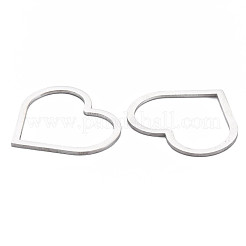 変色しない304ステンレススチール製リンクリング  ハート  ステンレス鋼色  27x30x1mm&nbsp;STAS-N095-050A-01