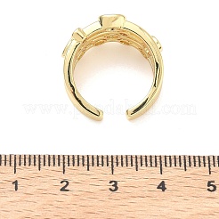 Brass Micro Pave Cubic Zirconia Cuff Open Rings&nbsp;RJEW-C158-02G