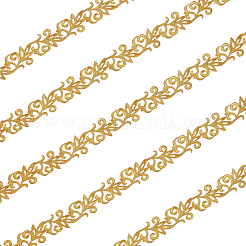 ポリエステル刺繡布アイロンオン/パッチ縫い  ミシンクラフト装飾  花  ゴールド  36mm  4 m /ロール&nbsp;PATC-WH20001-25A