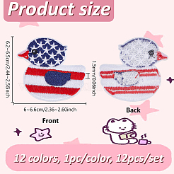 12Pcs 12 Colors Duck Polyester Computerized Embroidery Cloth Iron on/Sew on Patches&nbsp;DIY-WH0890-26