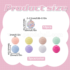 丸い樹脂ラインストーンとアクリルビーズ  ミックスカラー  20x18~19mm  穴：2~3mm&nbsp;DIY-SC0026-80B