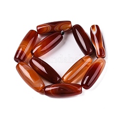 天然瑪瑙染めビーズ連売り  ライス  チョコレート  39.5~41x11~15mm  穴：3mm  約10個/連  15.35~16''（39~40センチメートル）&nbsp;G-T138-230E
