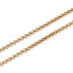 304ステンレススチールローロチェーンネックレス  カニカン付き  ゴールドカラー  16インチ（40.5cm）&nbsp;NJEW-JN03374