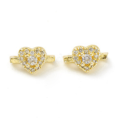 Rack Plating Brass Pave Cubic Zirconia Slide Charms&nbsp;KK-G464-04G