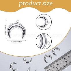 304ステンレススチールペンダント20個  ダブルホーン/三日月  ステンレス鋼色  18x18.5x3.5mm  穴：1.5mm&nbsp;STAS-SZ0003-35