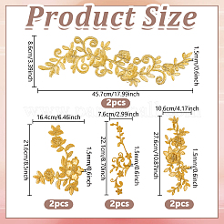 8Pcs 4 Style Computerized Embroidery Polyester Iron on/Sew on Patches&nbsp;DIY-NB0005-58