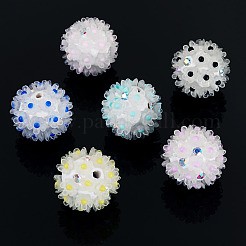 6Pcs 6 Colors Handmade Polymer Clay Rhinestone with Resin Daisy Flower&nbsp;CLAY-TA0001-97