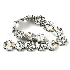 染め合成ターコイズビーズ連売り  クロス  25~25.5x24.5~25.5x6~6.5mm  穴：1mm  約15個/連  15.08~15.16''（38.3~38.5センチメートル）&nbsp;G-M448-A01-02