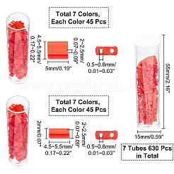 630Pcs 14 Style 2-Hole Opaque Glass Seed Beads&nbsp;SEED-NB0001-50