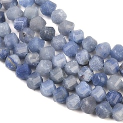 天然石ブルーアベンチュリンビーズ連売り  染め＆加熱  多面カット  ツイスト  6~6.5x5x5mm  穴：1mm  約58~61個/連  14.17''~14.69''（36~37.3センチメートル）&nbsp;G-P611-C20-01