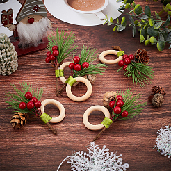 Christmas Theme Wooden Napkin Rings&nbsp;AJEW-WH0261-90