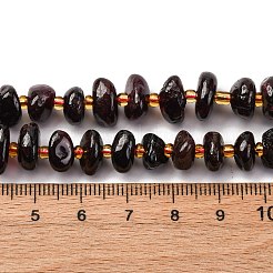 天然石ガーネットビーズ連売り  別々のビーズが付いたナゲット  10x8x5mm  穴：0.8mm  約57個/連  15.16''（38.5センチメートル）&nbsp;LS-G-RM250109-A1